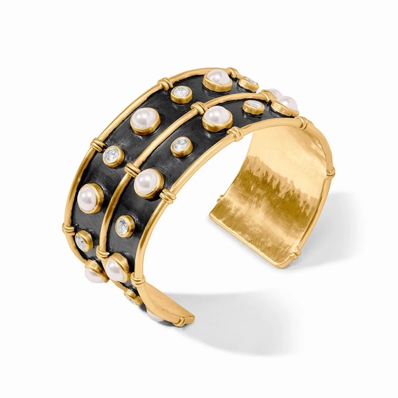 Julie Vos Gold and Black Bracelet with Pearls - Picture 2 of 4